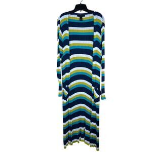 Ashley Stewart Boho Festival Open Front Long Cardigan Retro Sweater Size 22/24